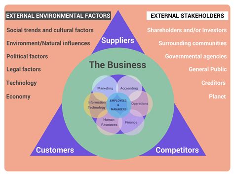 What are the 6 external environmental factors?