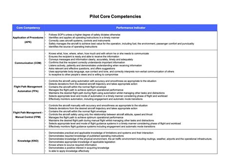 What are the main pilot competencies