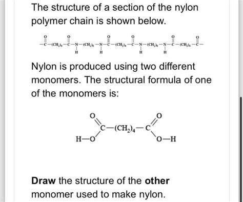 What are the monomers used to prepare Nylon Draw the …