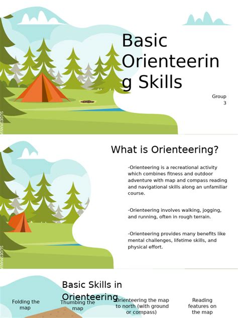 What are the three basic orienteering skills