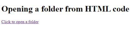 What are the ways to make an html link open a folder