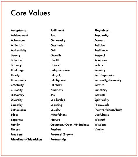 What are three core values