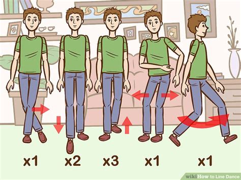 What are three line dance steps
