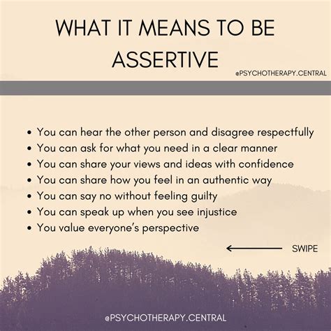 Definition, Benefits and Steps. Assertiveness is the quality of being confident, self-assured and forceful without being aggressive or negative. It's not only a personality trait but also a professional skill that people can develop through training. As a manager or human resources specialist, you can implement assertiveness training to empower .... 