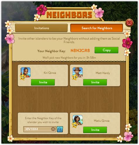 What can I do when visiting Neighbors? – Taonga Player Support