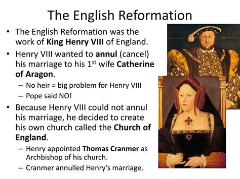 England developed their own Reformation later from the first Reformation. The Reformation in England produced a lot of notable figures and influenced monarchs like Henry VIII, Elizabeth I, and James I. In the early Reformation years, the bible was only accessible to clergy and the citizens had to rely on local priests to read them the Bible.. 