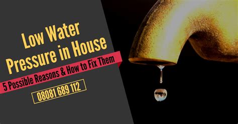 What causes low water pressure in the whole house. Dec 18, 2020 ... 1. Problems With the Municipal Supplier · 2. Your Pipes Are Clogged · 3. The Shutoff Valves Are Faulty · 4. Faulty Pressure Regulator ·... 