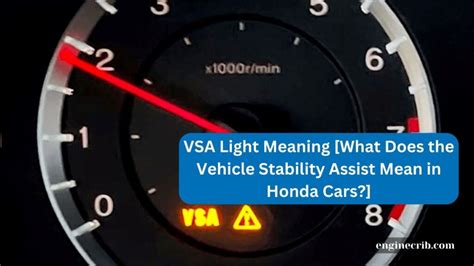 What causes vsa light to come on. Hi all, I've had a problem with my 2007 CRV come up over the past couple of weeks. One day we were driving uphill with quite high rpms to keep up with traffic when all of a sudden the car jerked engine light and VSA plus the '!' lights came on. Car was in limp mode to the side of the road. Turned the engine off and on and the only light left ... 