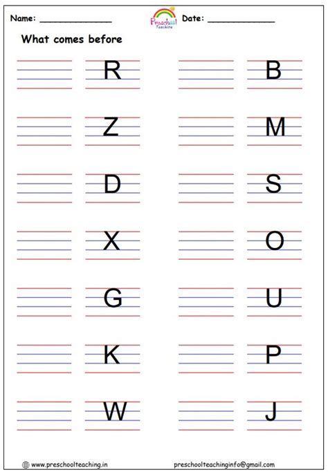 What comes before Letters Preschool Teaching
