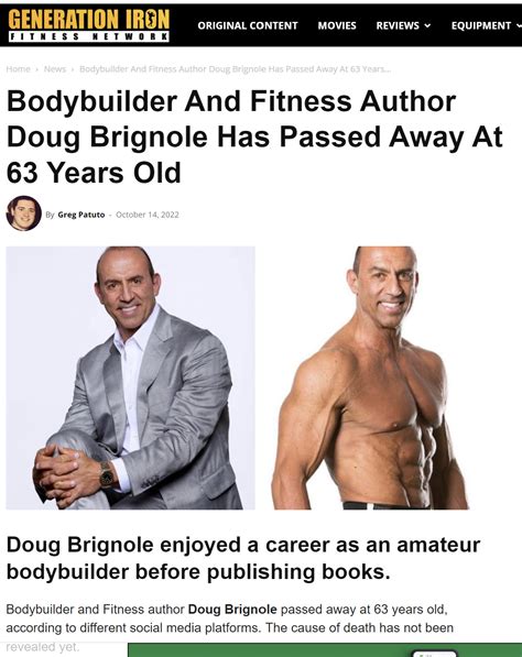 Doug Brignole died suddenly on Thursday, October 13, 2022. He was 62 years old and was about to turn 63 in a couple of months. Doug Brignole was a widely popular American bodybuilder and fitness enthusiast. He was a former Mr. California and was known as Mr. American and Mr. Universe. Brignole was also a lecturer,...