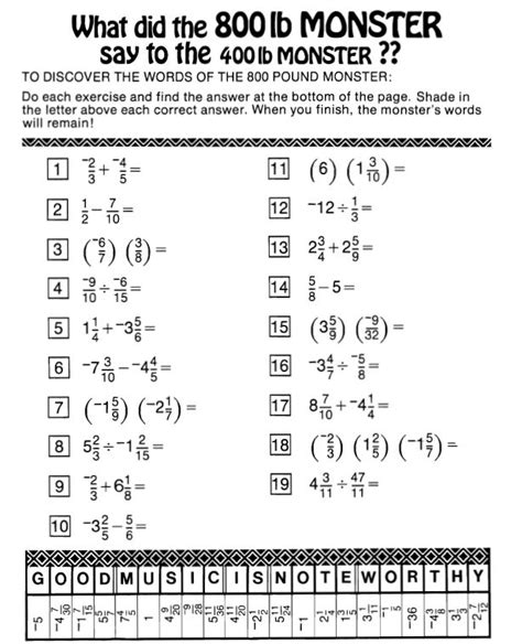 What did the 800lb monster worksheet answers. Free mathematics worksheets with answer keys can be found on several websites, including Math Worksheets Go, Math Goodies and Math-Aids.com. Participants can use some of these work... 