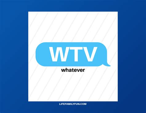 What is WTV meaning in Texting? 2 meanings of WTV abbreviation related to Texting: Vote. 3. Vote. WTV. Whatever + 1. Arrow. Text Messaging, Internet Slang, Social Media.. 