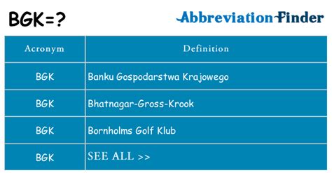 What does BGK stand for? - abbreviations