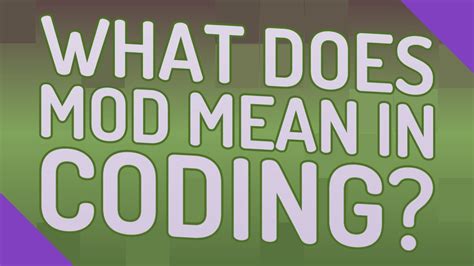 What does MOD mean YouTube