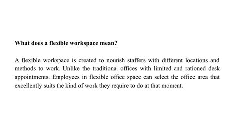 What does _flexible workspace_ mean