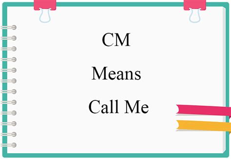 What does cm mean in texting? - cgaa.org