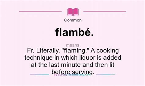 What does flamber mean? - Definitions.net