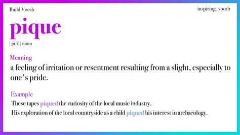 What does pique mean? - Definitions.net