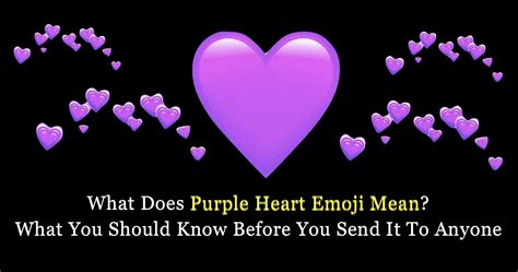 The purple heart emoji is used to show sensitivity and compassionate love Meaning. The purple heart is normally used to show sensitivity and compassionate love. It can also be used to signify wealth. Use. When social media users share snaps of their make-up or outfits, they'll often tag it with a purple heart.. 
