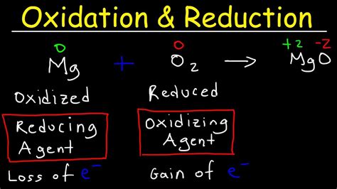 Oxidation is the gain of oxygen. Reduction is the loss of oxygen. Because both reduction and oxidation are occurring simultaneously, this is known as a redox reaction. An oxidizing agent is substance which oxidizes something else. In the above example, the iron (III) oxide is the oxidizing agent.. 