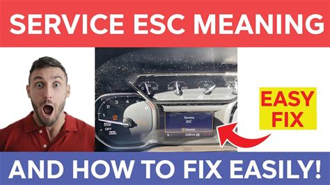 What does service esc mean. It will flash up with esc service required on the dash and the abs and tc lights will come on. It will say hill start assist unavailable and park assist stops working. Sometimes the lights go off after a minute or so, other times they stay on until I turn off and on the ignition. Car seems to still drive fine with the lights on. 