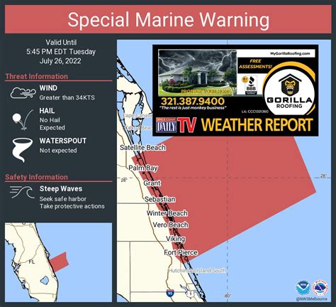 What does special marine warning mean. National Weather Service. Special Marine Warning Issued by NWS Key West, FL. 