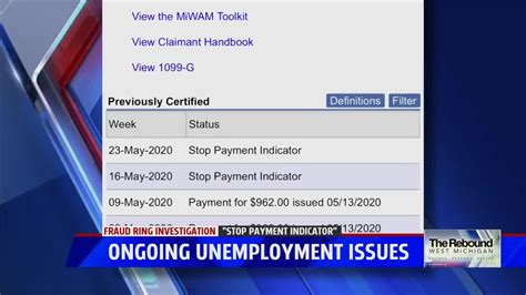 What does stop payment indicator mean on michigan unemployment. Jun 17, 2020 · If you’ve received a stop payment indicator, you’ll need to verify your identity within the unemployment system itself. As for the Lassings, after we spoke to the UIA, there was a glimmer... 