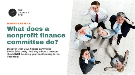 What does a nonprofit finance committee do? A nonprofit finance committee is one of the most important pillars of your organization and leadership structure. The finance committee provides overall financial oversight of your nonprofit. Its members help to ensure that your organization has the necessary resources to provide programming and .... 