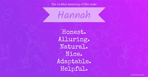 What does the name Hannah means? - Answers