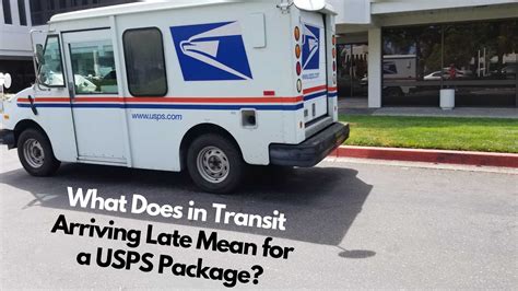 What does transit mean usps. Conclusion. In transit arriving late means that your package is on its way to a USPS sorting facility or being transported from USPS sorting facility to another one, but it got delayed. Generally, if it got delayed it can still get delivered to you on the day that they originally estimated. 