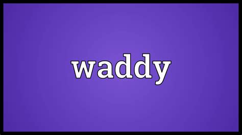 What does waddy mean - Definition of waddy - Word finder