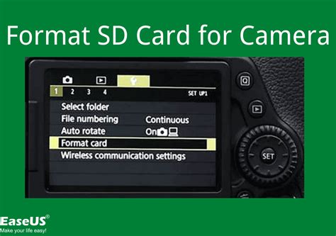 What format for sd card for camera.  You can keep your storage optimized for g...