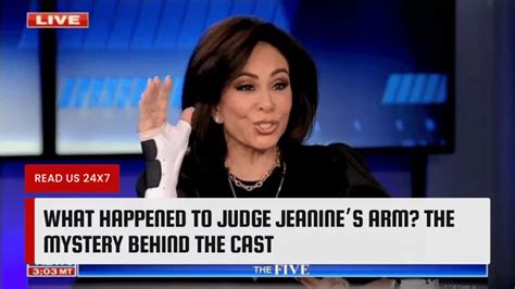 May 2, 2023 · Judge Jeanine Pirro, a TV host for Fox News, had surgery on her right hand. During the Five Live show, she had a bandage on her arm. Overview Judge Jeanine Pirro Arm: She has worked for Fox News for over a decade and is known for her work there. As a judge, prosecutor, and politician, the woman already had much experience in the field. . 