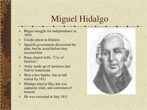 What happened to miguel hidalgo