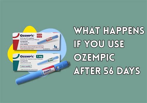 What happens if you use ozempic after 56 days. After six weeks, Dr. Shah says that you should start to feel the effects of the medication—which may mean that you do not feel as hungry as you normally would be. But, again, everyone is ... 