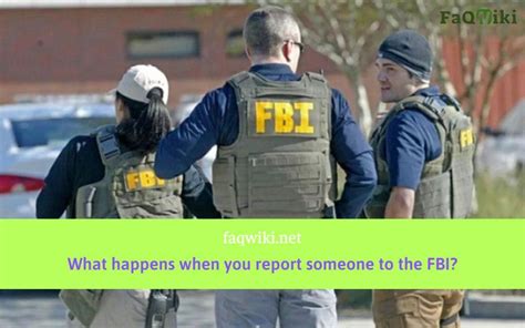 What happens when you report someone to the fbi. Aug 11, 2023 · To report obscene material sent to a child, a misleading domain name or misleading words or images on the Internet, file a report on the National Center for Missing and Exploited Children (NCMEC)'s website at www.cybertipline.com, or call 1-800-843-5678. Your report will be forwarded to a law enforcement agency for investigation and action. 