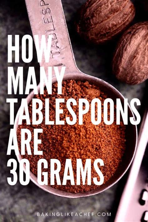 What is 30 grams in tablespoons. Things To Know About What is 30 grams in tablespoons. 