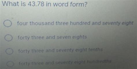 What is 43.78 in word form