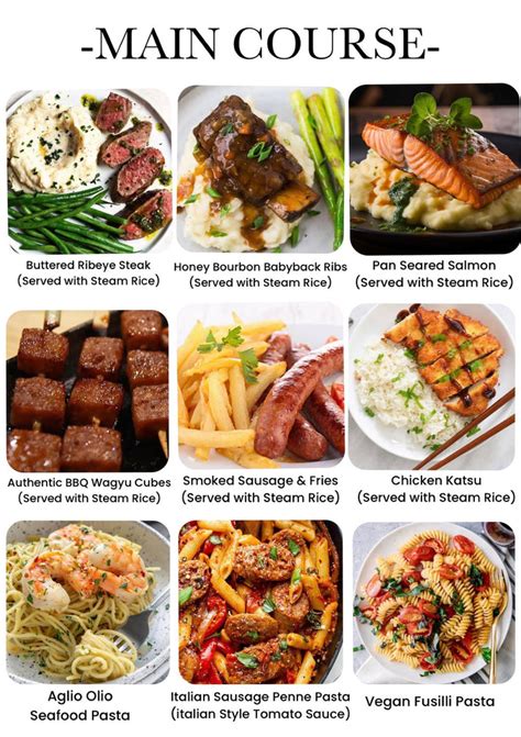 What is a 7 main course menu