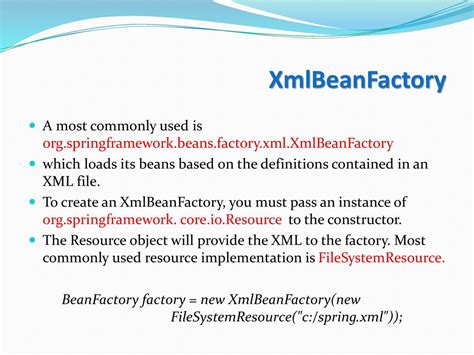 What is a BeanFactory and XMLBeanFactory? - careerride.com