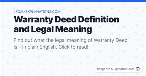 What is a Warranty Deed? Legal Definition LawDistrict