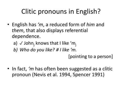 What is a clitic pronoun