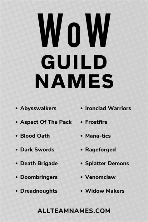What is a cool guild name
