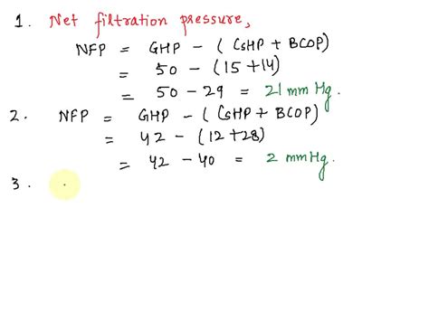 What is a formula to calculate net filtration pressure? - Answers