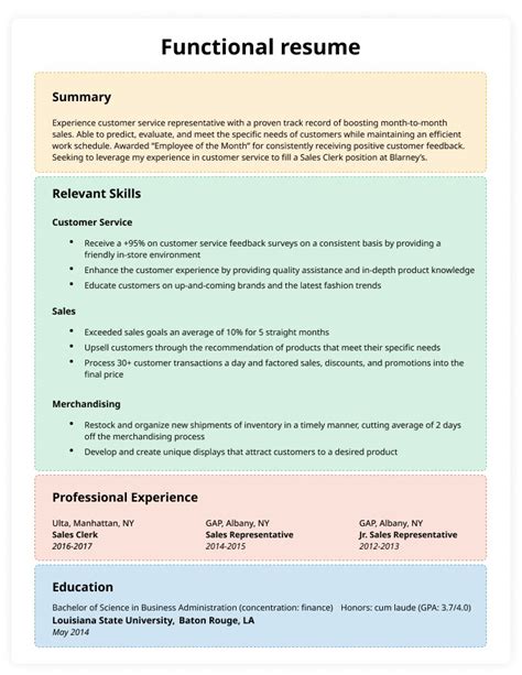 What is a functional resume