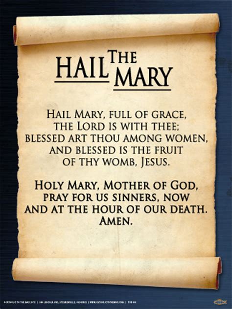 What is a hail mary. Hail Mary. A prayer for the intercession of the Blessed Virgin Mary, mother of Jesus Christ. Traditional version: Hail Mary, full of grace. Our Lord is with thee. Blessed art thou among women, and blessed is the fruit of thy womb, Jesus. Holy Mary, Mother of God, 