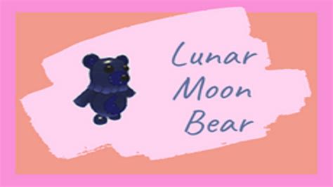 What's The Lunar Moon Bear Worth? (Adopt Me Lunar Update!) - YouTube. was it a good trade?