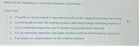What is a potential drawback of licensing