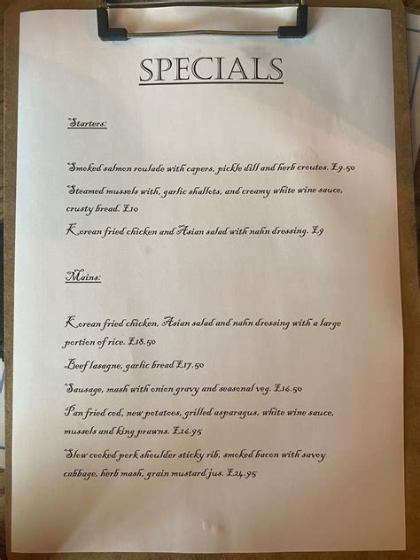 What is a speciality menu