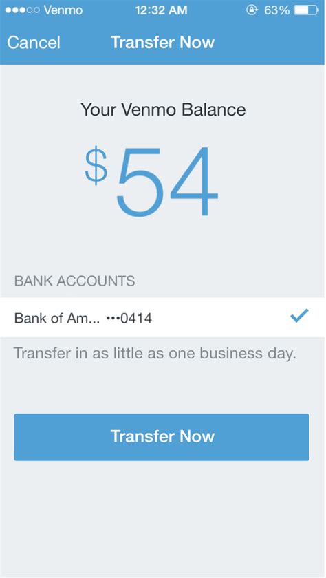 What is a standard transfer in venmo. Instant transfer: Instead of waiting 1-3 business days for a bank transfer, you can opt for an instant transfer, which incurs a 1% fee (minimum $0.25, maximum $10). Use a Linked Bank Account or Debit Card. To sidestep the 3% credit card fee, always ensure you're sending money using a linked bank account, debit card, or your Venmo balance. 